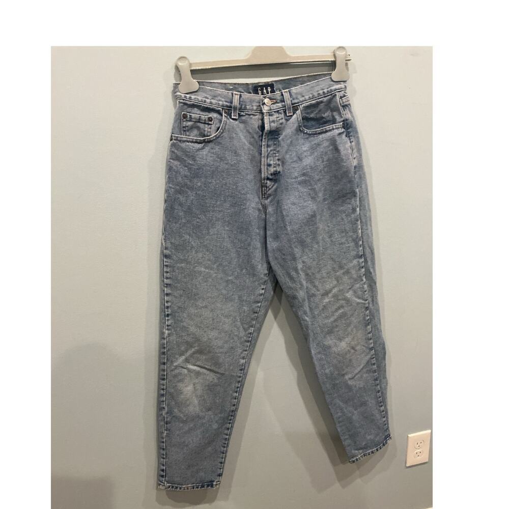 Vintage Gap Womens High Rise Tapered Leg Jeans Size 10 12 Medium Wash 90s Button